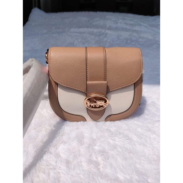 COACH GEORGIE SADDLE BAG taupe multi