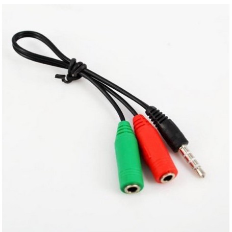 Kabel Audio Spliter jack 3.5 mm Headset + Mic( Clip on )