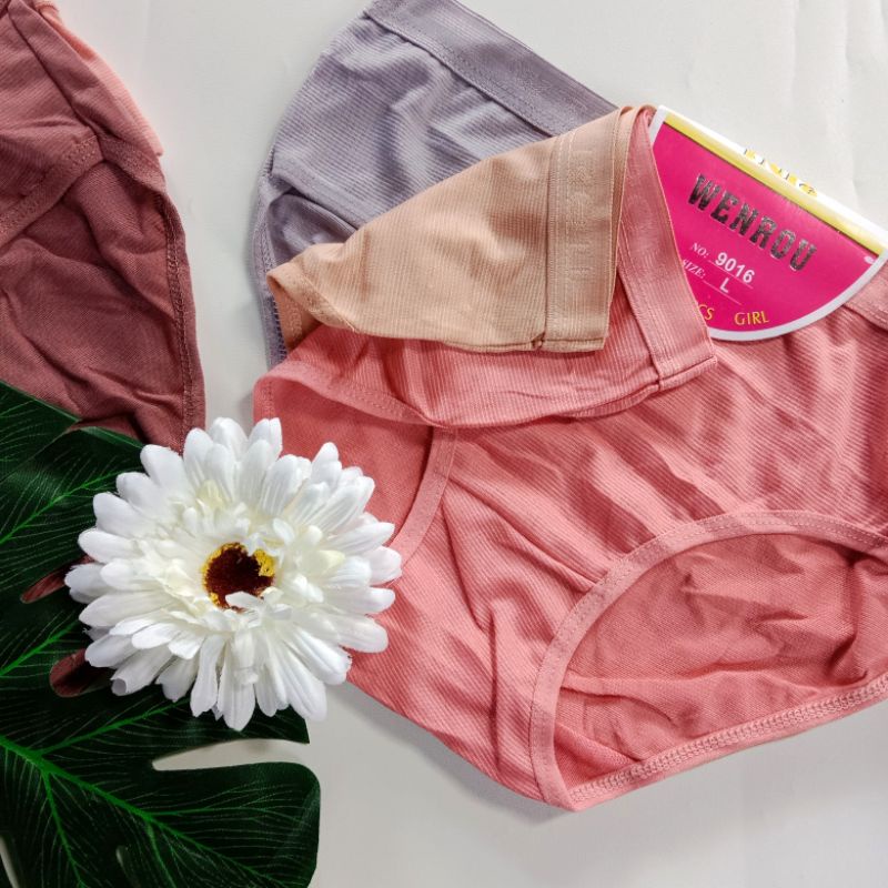 Lusinan 12 PCS Celana Dalam Wanita Wenrou Polos-1