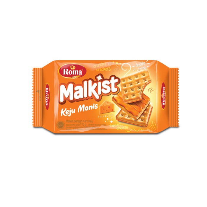 

Wafer-Biskuit- Roma Malkist Keju Manis @115 Gr -Biskuit-Wafer.