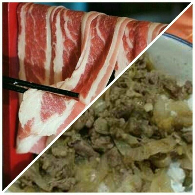 

Slice beef lemak