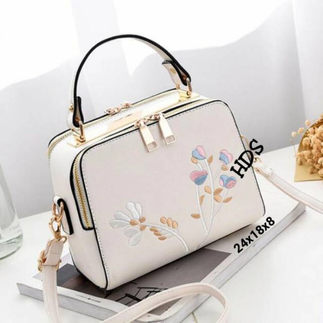 Fashion handbag flower 2res/tas milano sakura / tas wanita