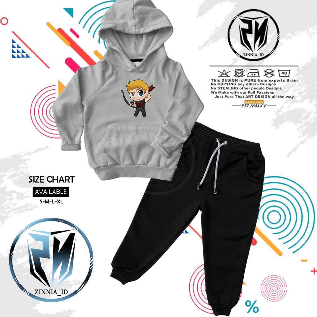 JAKET HOODIE ANAK hawkeye MARVEL SETELAN ANAK SWEATER ANAK hawkeye MARVEL