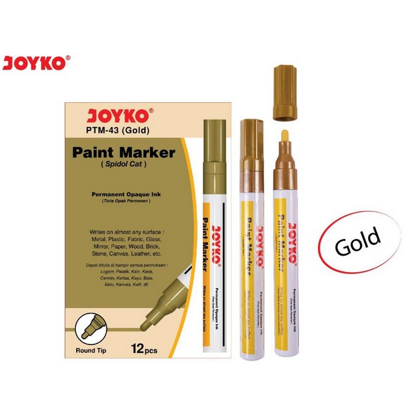 

Paint Marker GOLD Emas Spidol Cat Permanent Joyko PTM-43