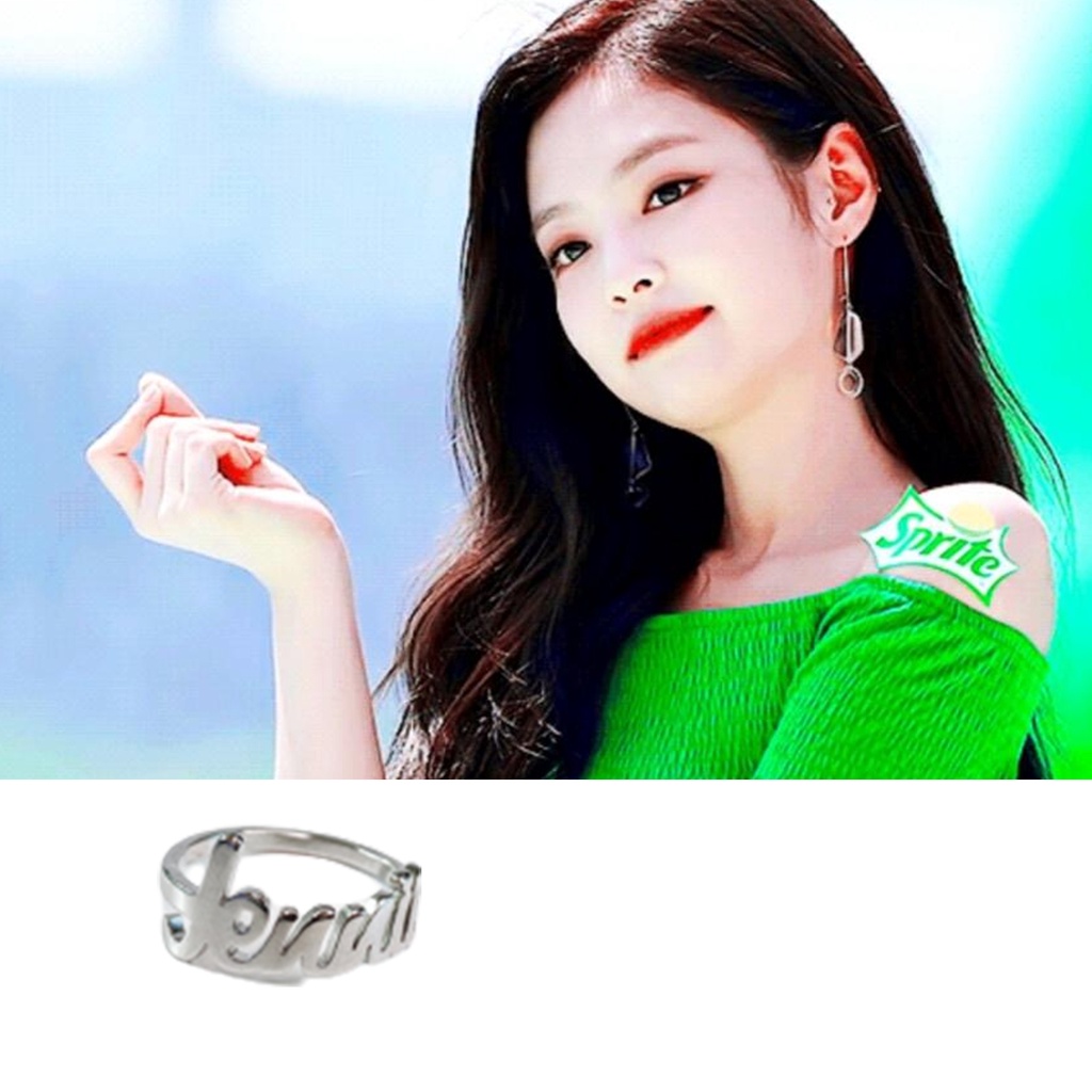 Hu Hu Hu Hu Hu Alat Bantu Pasang Kacamata♡ Cincin Desain Tulisan Blackpink Bahan Alloy Untuk Unisex