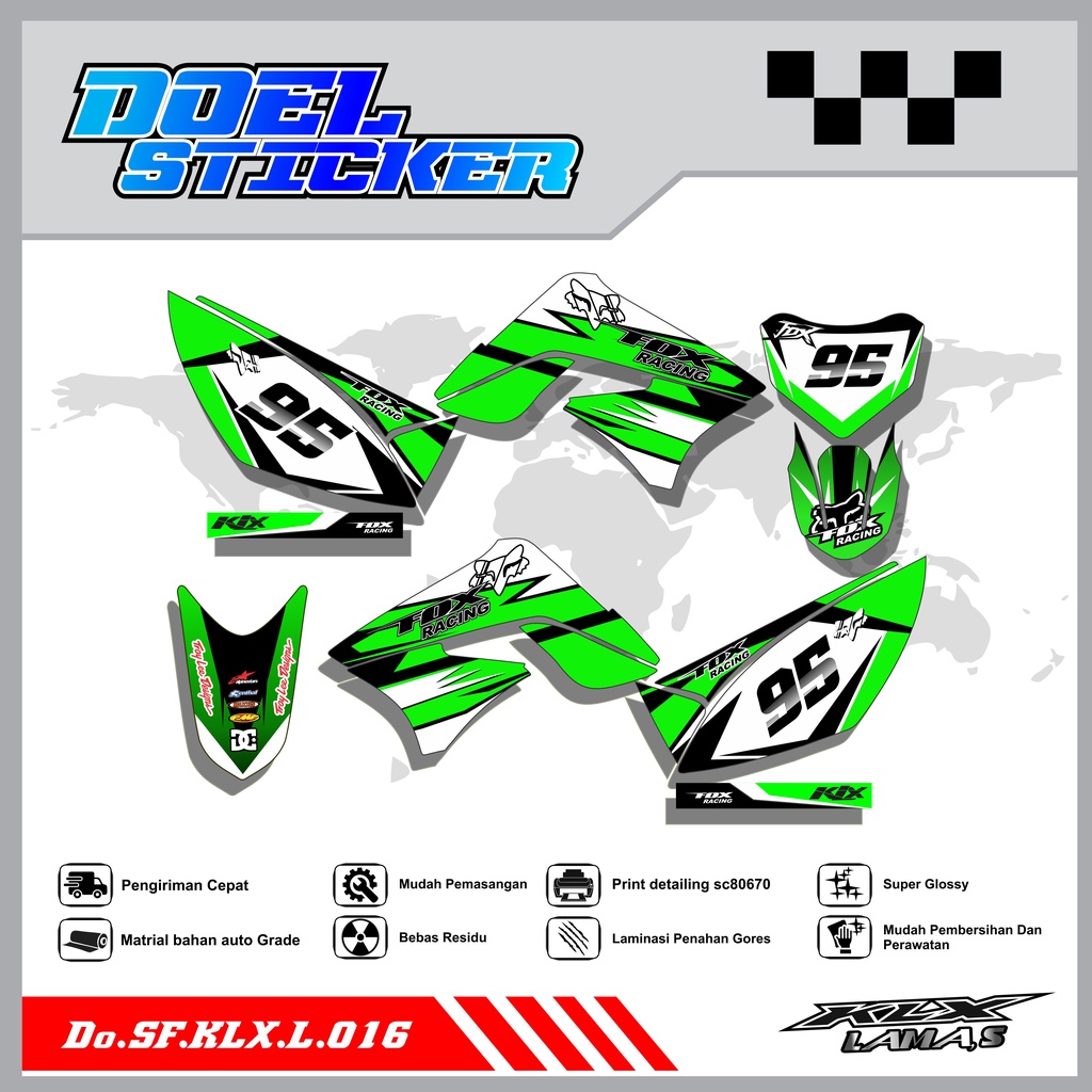 Sticker Striping Honda KLX L , S Lama List Variasi Hologram , Crome Doel 016