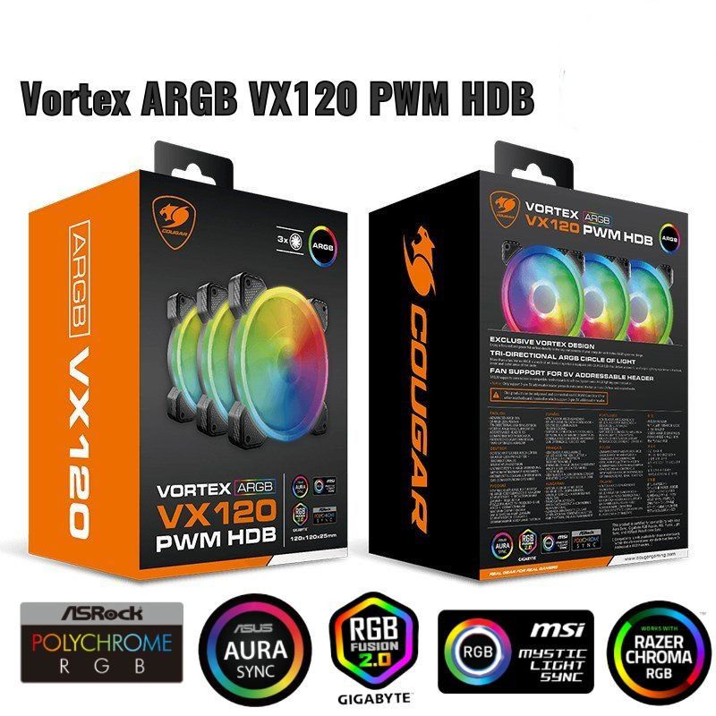 KIPAS FAN CASING KOMPUTER COUGAR VX120 KIT ARGB FAN CASE 12Cm