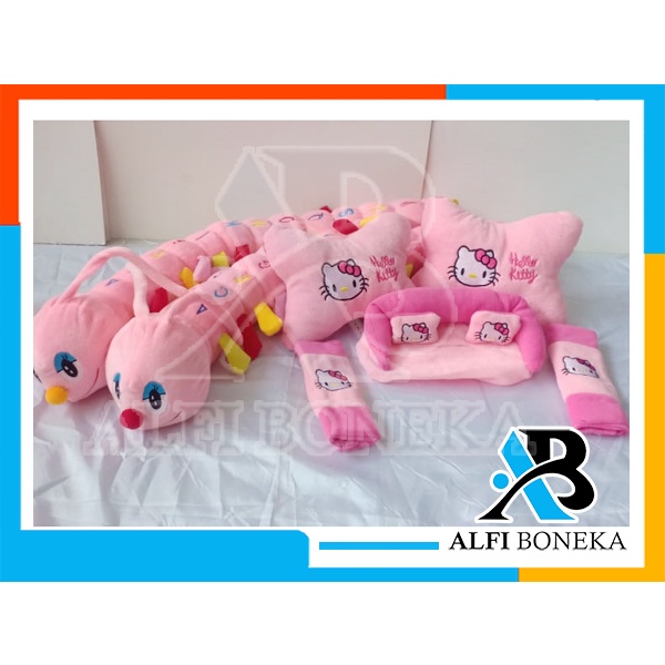 Paket Bantal Mobil dan bantal leher - Bantal sandar Mobil set murah - bantal mobil 7in1 boneka lucu