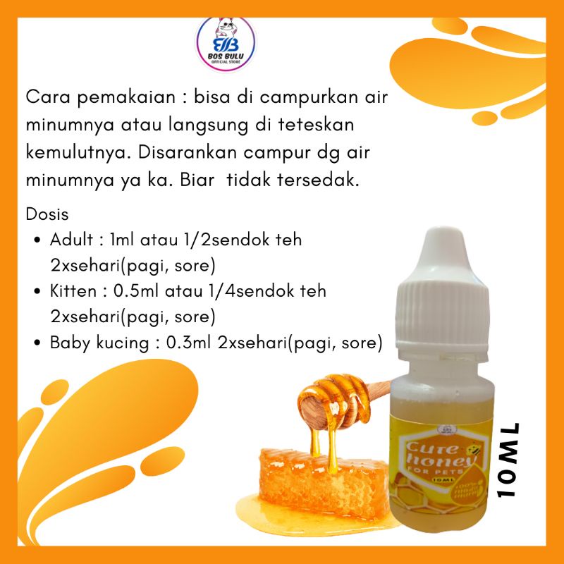 cute honey madu vitamin nafsu makan daya tahan tubuh kucing 10ml