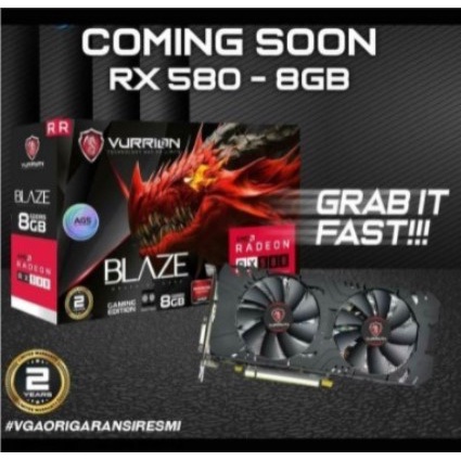 VURRION BLAZE RADEON RX580 8GB RX 580 8G RX-580 8GB AMD RADEON