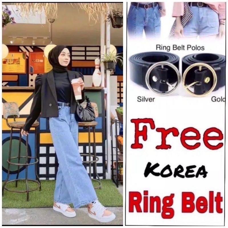 KULOT JEANS WANITA PREMIUN FREE BELLT/HIGHT WAIST KULOT JEANS PREMIUM