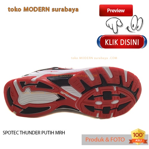 UKURAN JUMBO Sepatu pria olahraga sneakers tali SPOTEC THUNDER PUTIH MRH