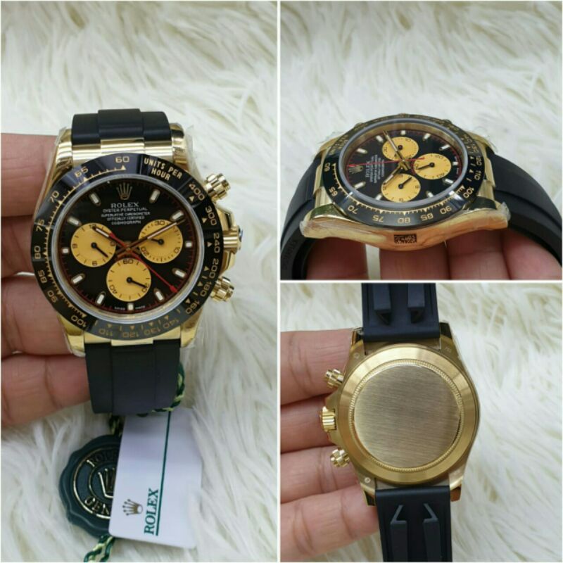 jam tangan pria rolex daytona crono automatic mesin swiss kualitas original