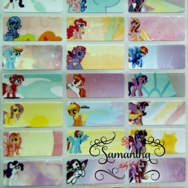 

Label nama waterproof motif Little Pony