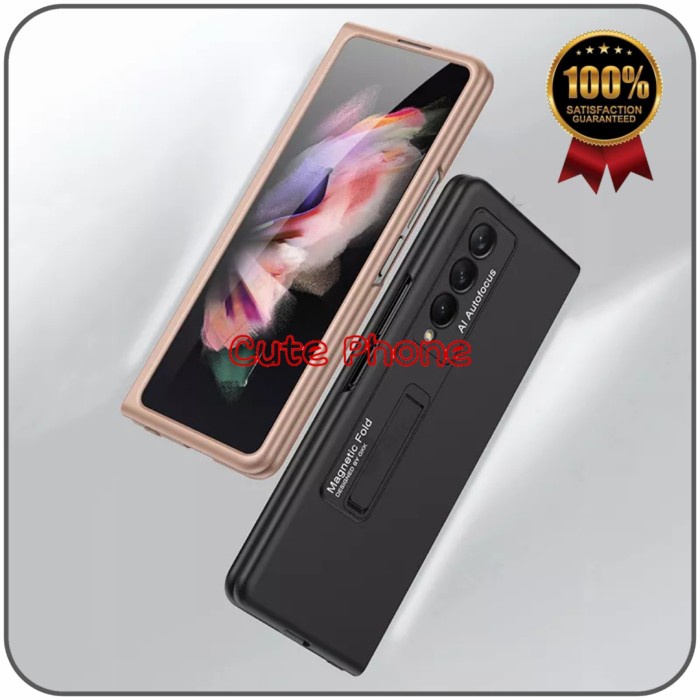 Casing Samsung Galaxy Fold 3 Fold3 Matte Slim Hard Case Magnetic Stand
