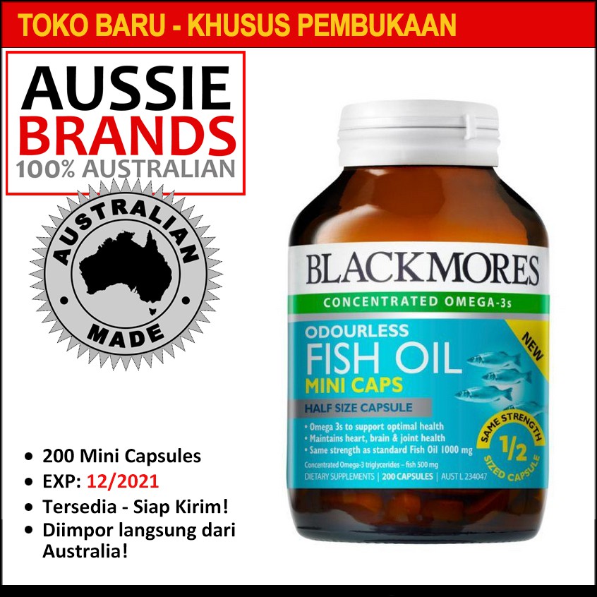 Blackmores Odourless Fish Oil Mini Caps 200 Capsules Shopee Indonesia