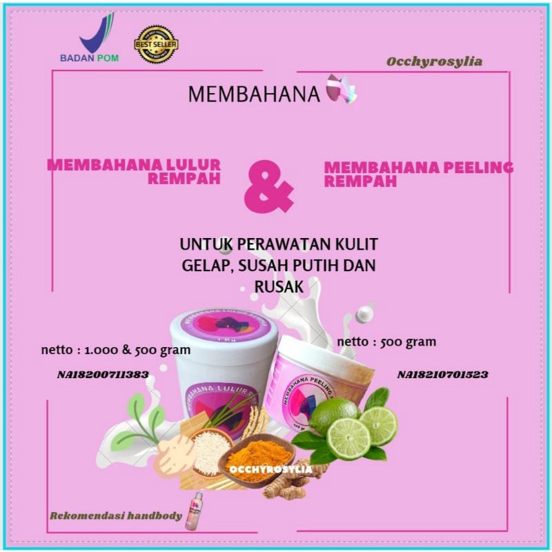 Paket Hemat 1kg Lulur Membahana + Membahana Peeling Rempah
