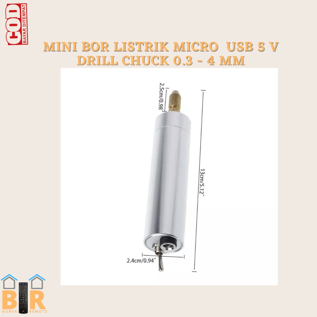 MINI BOR LISTRIK MICRO  USB 5 V DRILL CHUCK 0.3 - 4 MM