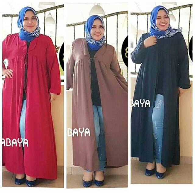 Long cardigan outerwear wanita jumbo bigsize murah