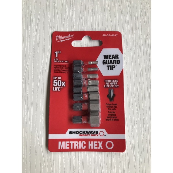 Jual Milwaukee Shockwave 1" Metric Hex Impact Bit Set 8Pc Shopee