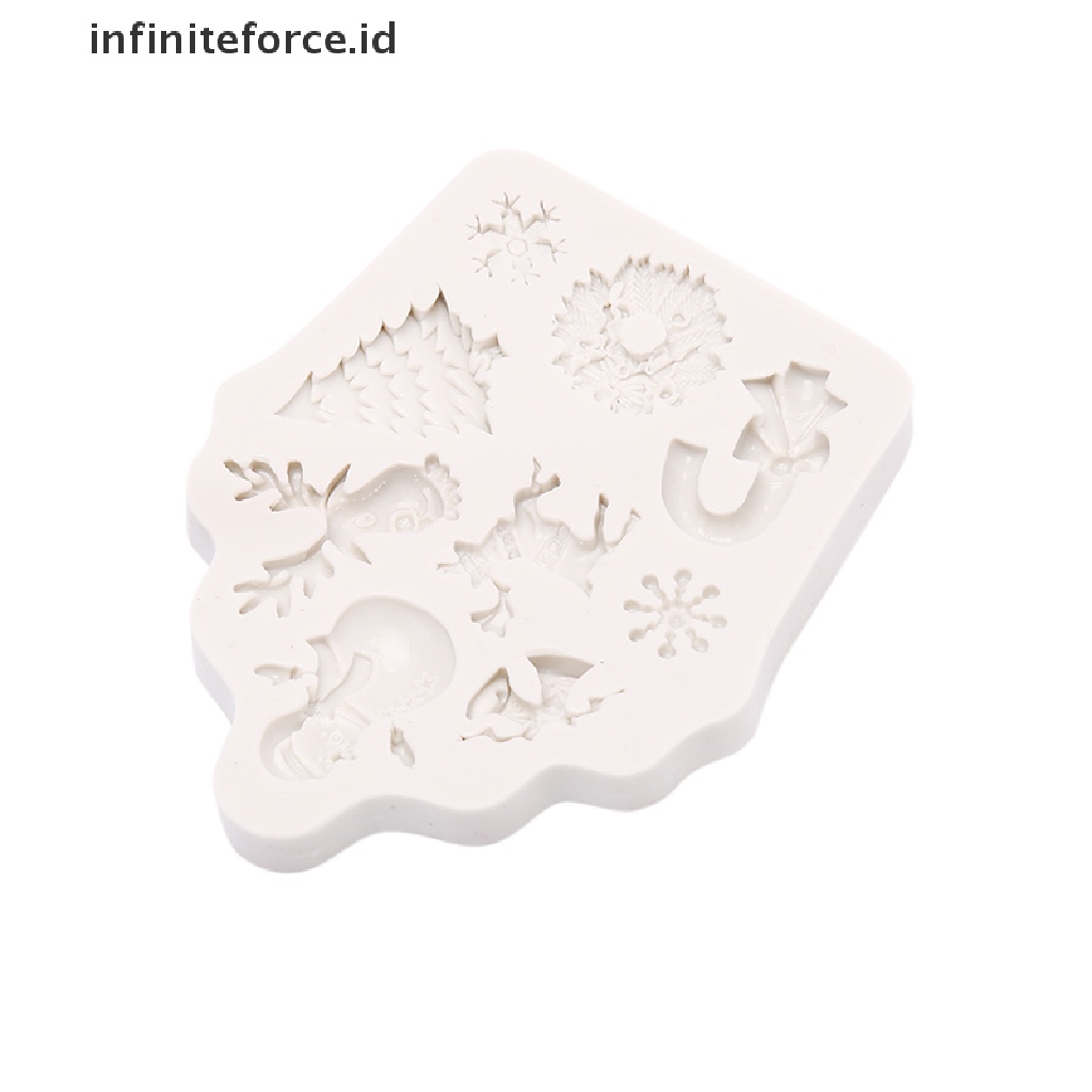 (Infiniteforce.Id) Cetakan Kue Diy Bentuk Pohon Natal / Rusa / Snowman Bahan Silikon