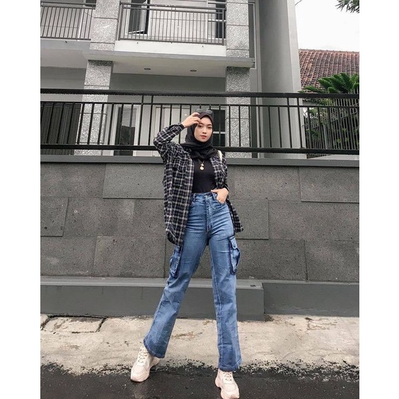 Kemeja Flanel Distro Surfing Lengan Panjang Cewek Cowok Motif Kotak Premium Quality