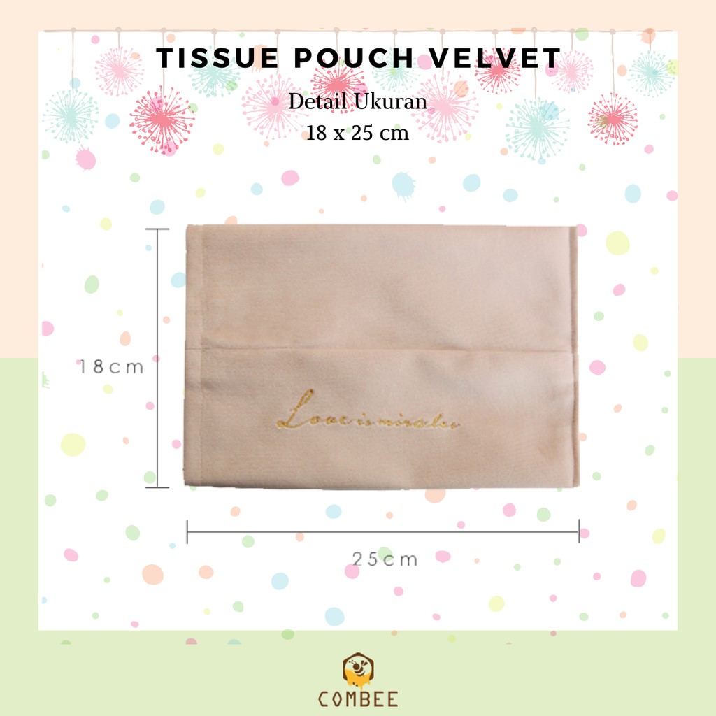 Tempat Tissue / Pouch Tissue / Meja / Mobil / Bahan Bludru / Velvet