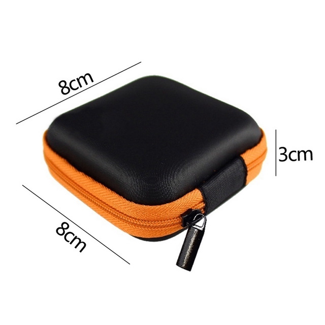 1Pc Hard Mesh Pocket Box,Zipper Earbuds Cover, Earphone Storage Bag Case