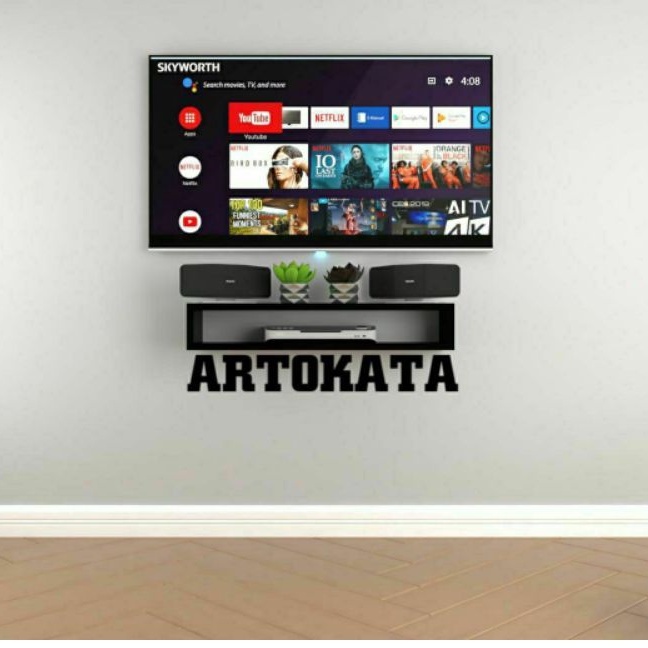 Model Rak Meja Tv Minimalis Kayu Palet Alumunium Besi Gantung Dinding Tembok Modern Tempel d