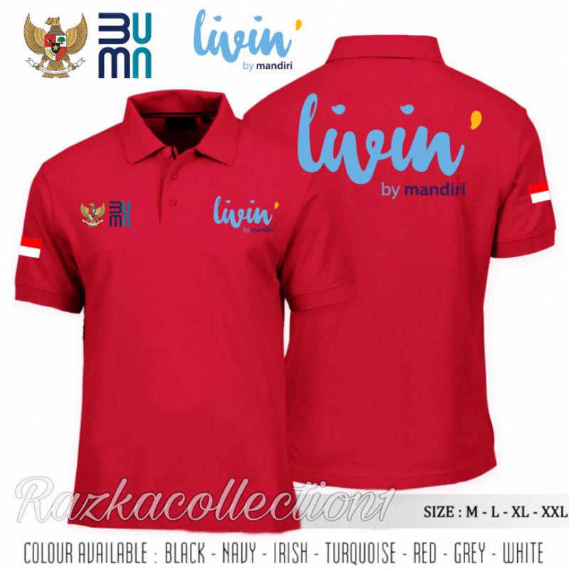 Polo Shirt Logo Livin By Mandiri PNG / Kaos Kerah Livin By Mandiri BUMN