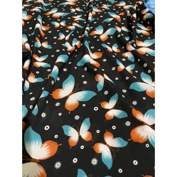 kain Ceruti vine - Kain Motif Kupu-kupu buat gamis,tunik,outer dll