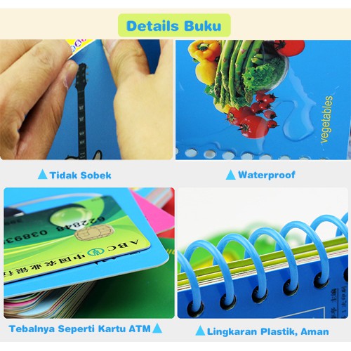 FC-101 Flashcard Belajar Anak Inggris Mandarin Pinyin/Buku Baca Bahasa Asing