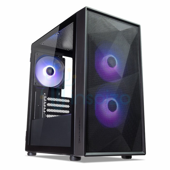 TECWARE FORGE M2 Black ARGB Tempered Glass Gaming Case - Hitam