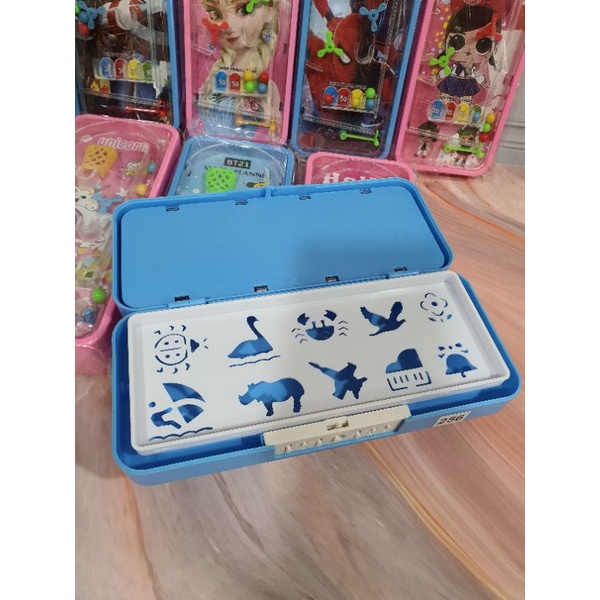 kotak pensil ada GAME PINBALL + DUDUKAN BUKU untuk MEMBACA/PENSIL CASE PLASTIK-7