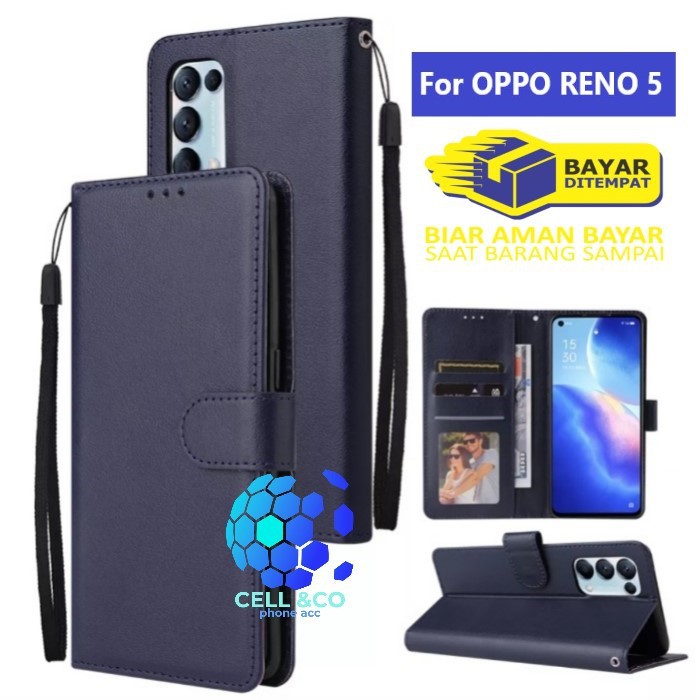 Flip cover OPPO RENO 5 Flip case buka tutup kesing hp casing flip case leather wallet