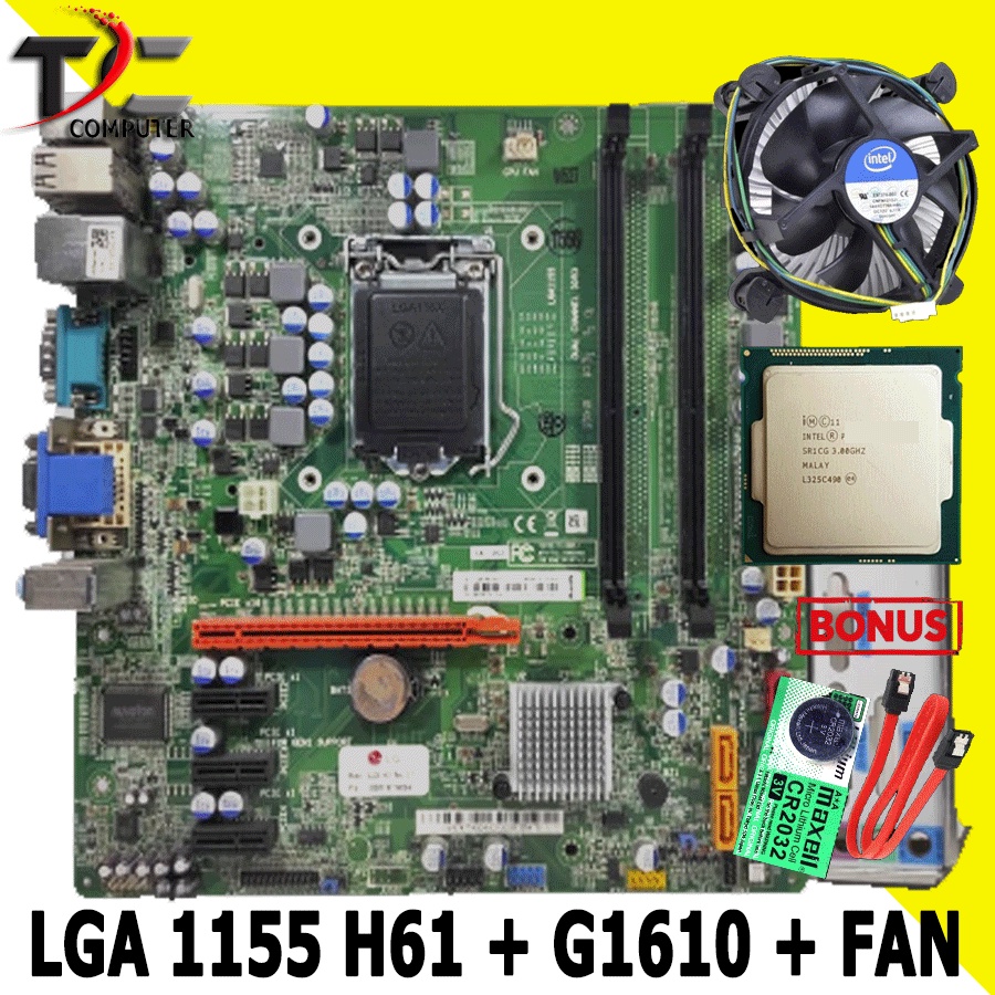 PAKETAN MOBO H61 LG + G1610 + FAN