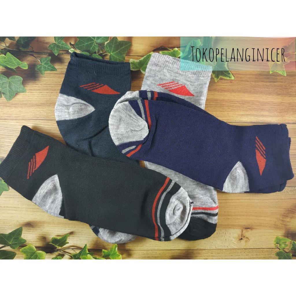 Kaos Kaki Pendek Polos Pria &amp; Wanita Tokopelanginicer - KAUS KAKI MATA KAKI CASUAL 3/4 COWOK CASUAL YUTAKA