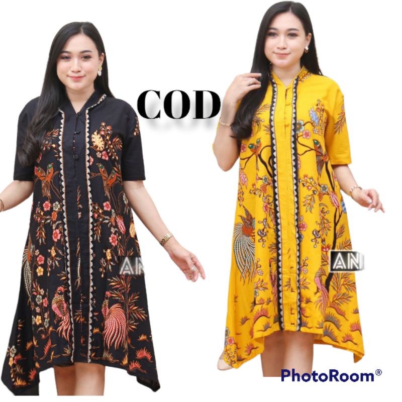 Dress Batik Wanita Atasan Batik Wanita Jumbo Terbaru Kekinian Modern Dres Batik