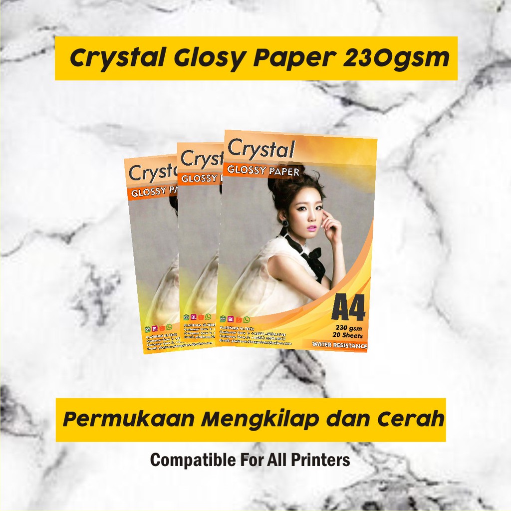 

Crystal Glossy Paper A4 230 gsm