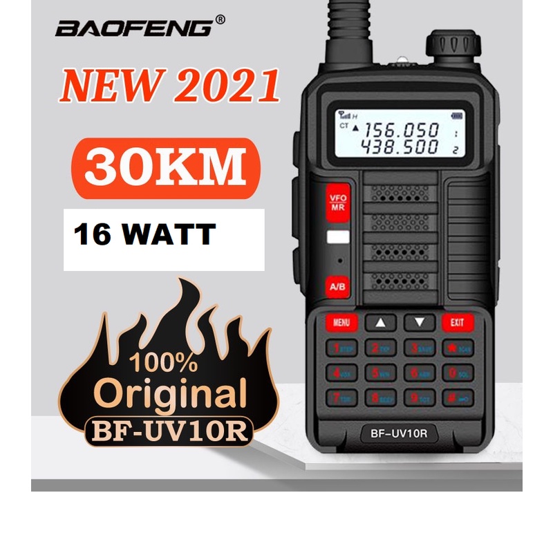 AKN88 - BF UV-10R Walkie Talkie TRI BAND UHF VHF Radio 16W 8800Mah -30 KM