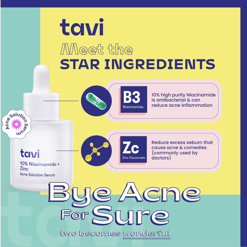 Tavi 10% Niacinamide + Zinc Acne Solution Serum - 30ml