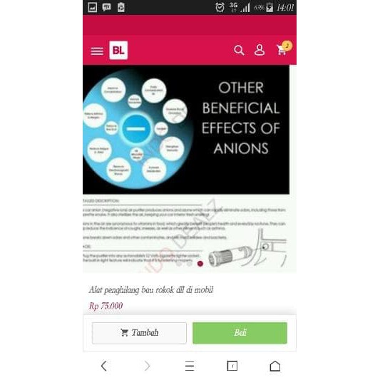 Alat Penghilang Bau Rokok dll Di Mobil sparepart