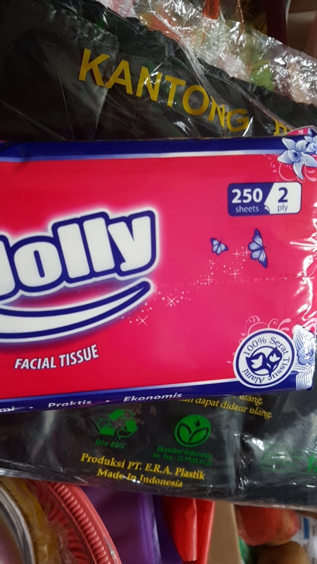 Tisu Jolly 250 Sheet Kualitas 2 Ply Lembar Tissue Facial Soft Pack (no.152)