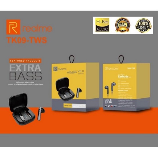 Handsfree Earphone Bluetooth Realme Tws TK-09