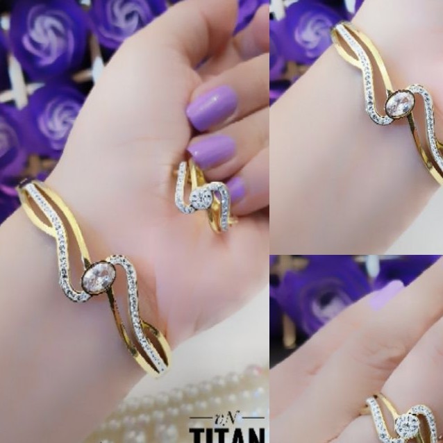 Titanium Set Gelang dan Cincin 215C