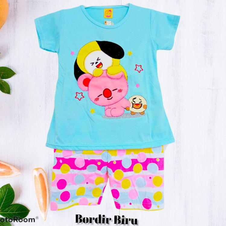 Baju anak BT21 bordir 1-10 tahun / Setelan anak BTS/ Bt21 / bts / kaos anak / baju anak / BTS bordir