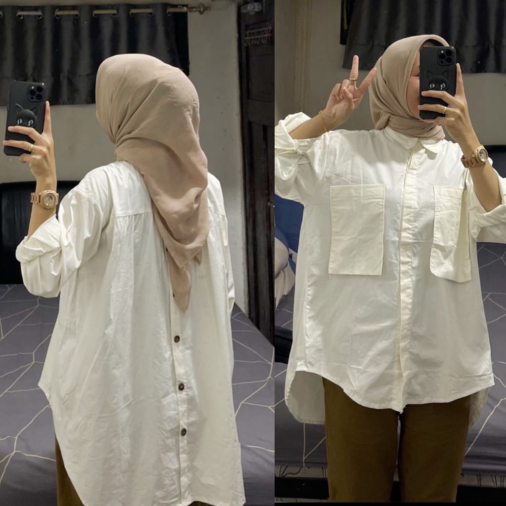 BEFAST - ZSO OOTD Blouse JIHAN / LORA TOP / Blouse Wanita Maxi / Blouse Keluaran Terbaru / Pakaian Wanita Casual / Blouse Casual / Blouse Ada Kantong Kekinian Remaja / Trendy / Blouse Polos Formal / Fashion Wanita Kerja/Kampus