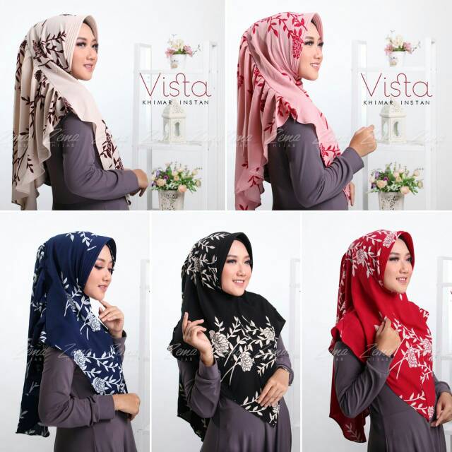 Khimar Jilbab Kerudung Hijab. Khimar instan Vista by Zema