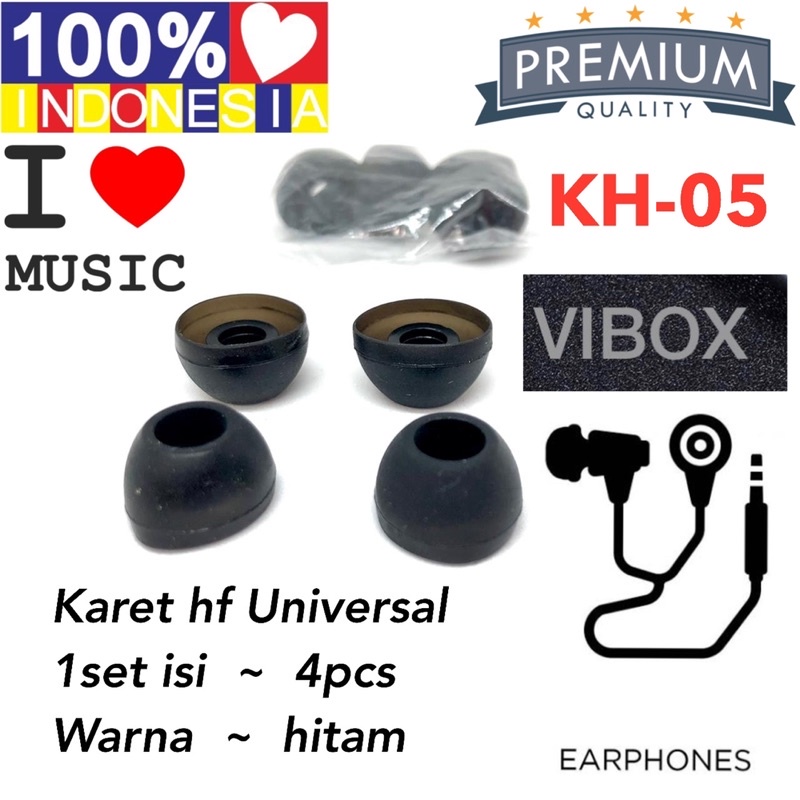 1SET ISI 4PC KARET HANDSFREE UNIVERSAL KH-05 ORI COPOTAN HF BAHAN KARET LEMBUT NYAMAN DI TELINGA