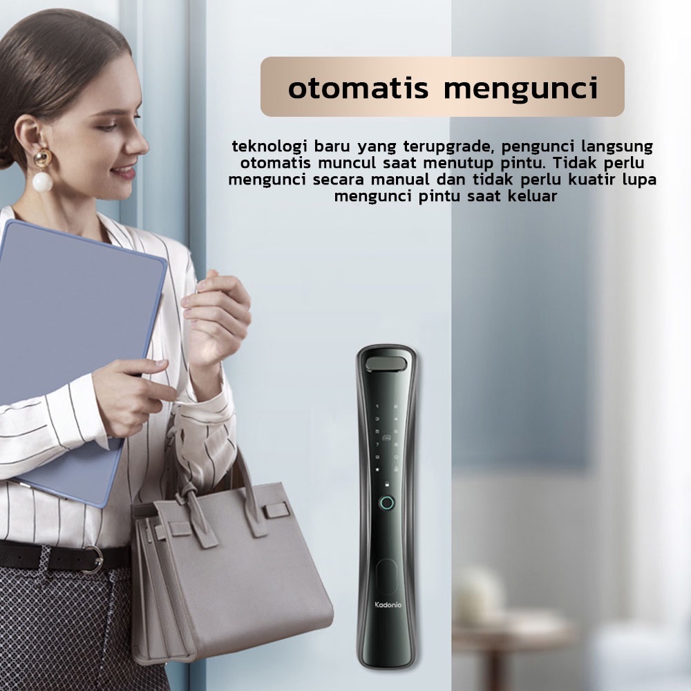 Kadonio kunci pintu digital kunci pintar Smart Door automatic kunci digital kunci pintu sidik jari dengan Kamera viewer kunci pintu fingerprint-4